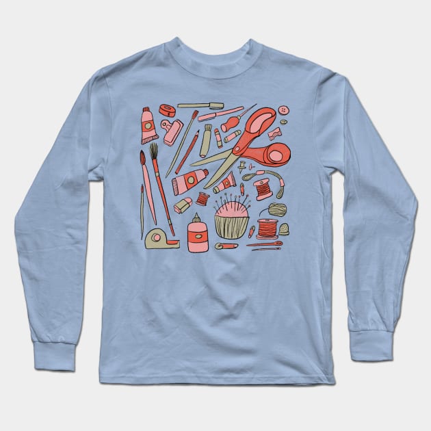 Art Supplies Long Sleeve T-Shirt by SpringBird